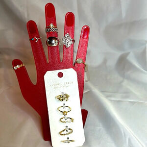 Rings-Lot of 12. Gold Tone & Silver Tone. Size 7-8. NWT